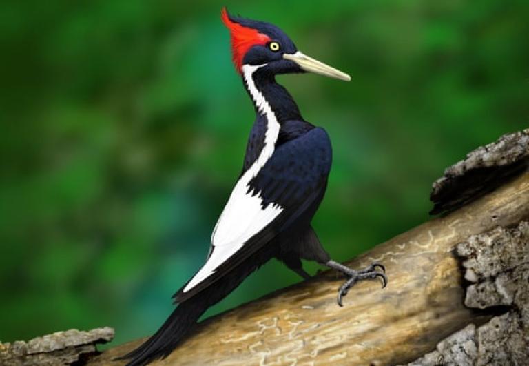 Pájaro carpintero de pico marfil. Fotografía: Tomasz Cofta 