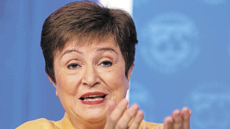 (FILES) In this file photo taken on March 04, 2020 IMF Managing Director Kristalina Georgieva speaks at a press briefing on COVID-19 in Washington, DC. - After an investigation found she used her senior role at the World Bank to manipulate data in favor of China, IMF Managing Director Kristalina Georgieva on September 24, 2021, issued a statement again denying misconduct and rejecting the report. (Photo by NICHOLAS KAMM / AFP)