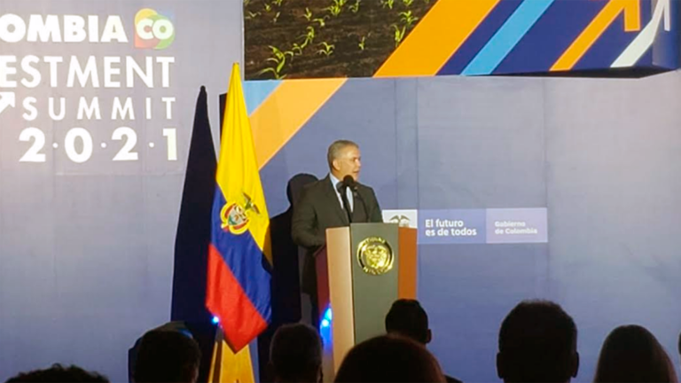 El presidente de Colombia, Iván Duque, encabezó la inauguración del Investment Summit 2021. Foto EE: Elizabeth Meza