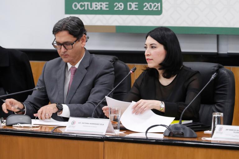 La comparecencia de Victoria Rodríguez Ceja, subsecretaria de Egresos de la Secretaría de Hacienda, duró más de dos horas. Foto: Especial