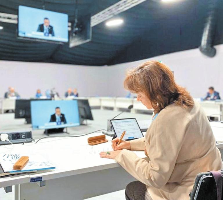 Martha Delgado, subsecretaria de organismos multilaterales de Relaciones Exteriores es la representante de la delegación mexicana en Glasgow. Foto: Reuters