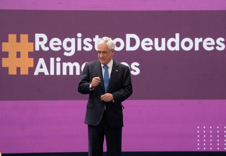 Chilean President Sebastian Pinera delivers a speech during an official ceremony in Santiago