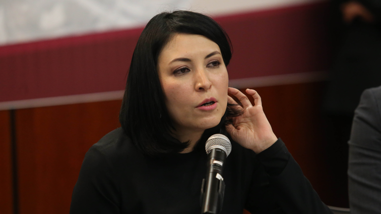 Victoria Rodríguez Ceja comparece ante la Comisión de Hacienda y Crédito Público en el Senado de la República. Foto EE: Rosario Servin