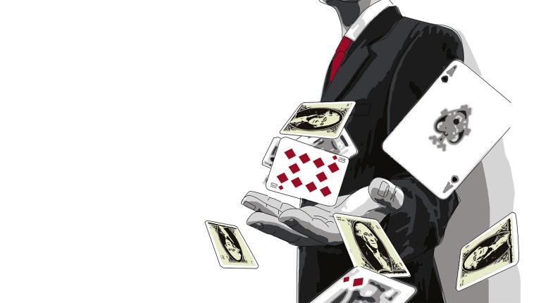 Close,Up,Of,Businessman,Throwing,Cards.,Gambling,Concept