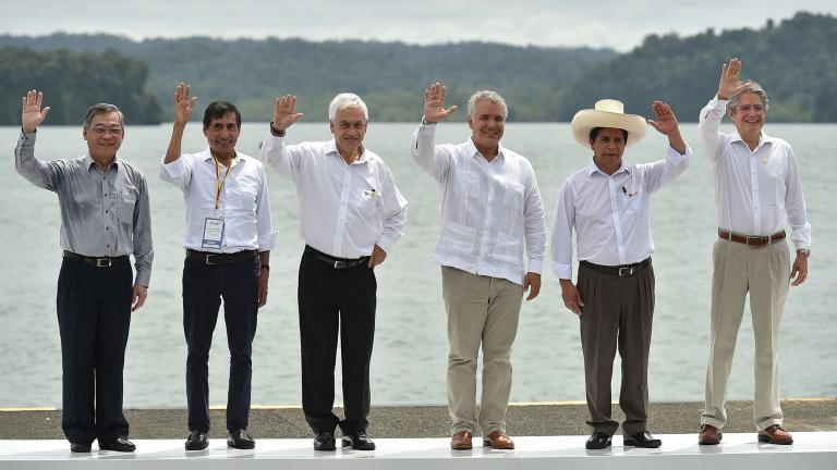 La XVI cumbre presidencial de la Alianza del Pacífico. Foto: AFP.