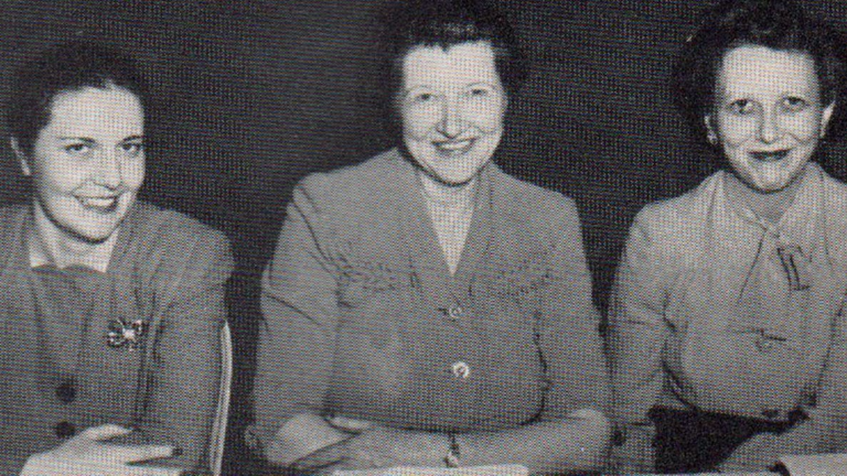 Las tres máximas dirigentes de la Federación Nacional de Trabajadores Telefónicos (NFTW), Mary E. Gannon, Anne Benscoter y Frances V. Smith. Foto: The Conversation.