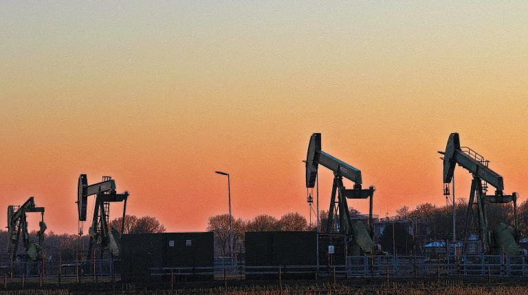 FILE PHOTO: Pump jacks on an oil field in Emlichheim