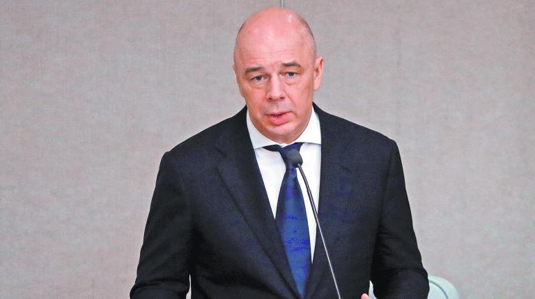 FILE PHOTO: Russian Finance Minister Siluanov delivers a speech during a session of the lower house of parliament in Moscow