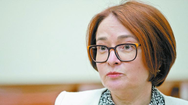 FILE PHOTO: Russian Central Bank Governor Nabiullina speaks during an interview in Moscow