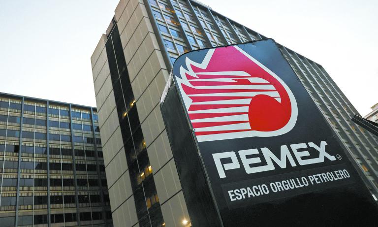 The logo of Mexican state oil company Pemex is pictured at its headquarters in Mexico City, Mexico, February 21, 2022. REUTERS/Edgard Garrido