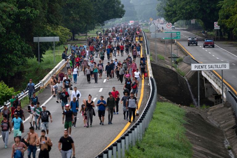 Caravana migrante. Foto: AFP