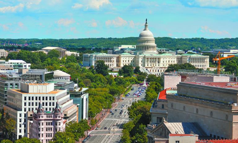 Washington,Dc,-,Aerial,View,Of,Pennsylvania,Street,With,Federal