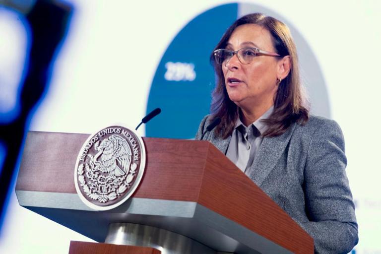 La secretaria de Energía, Rocío Nahle, aseguró que en diciembre se tendrá el primer barril procesado de la refinería Dos Bocas. Foto: Presidencia de la República