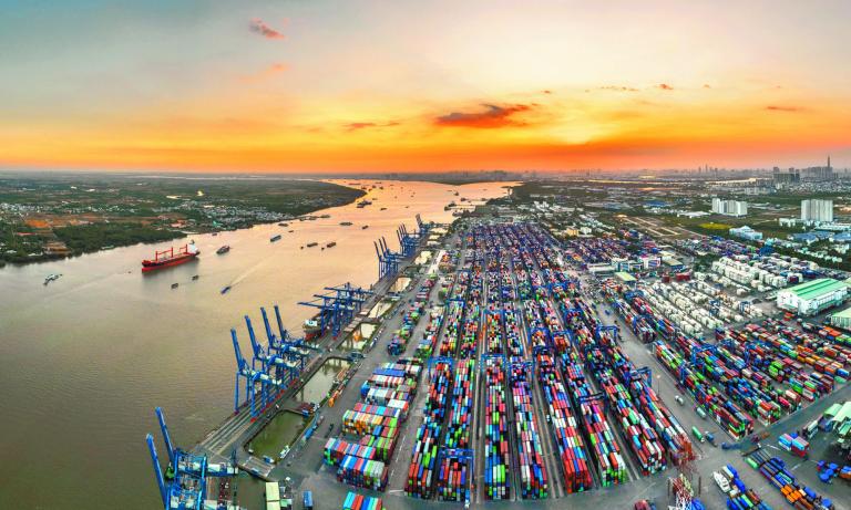 Top,View,Aerial,Of,Cat,Lai,Container,Harbor,,Center,Ho