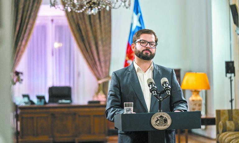 Boric se reunió ayer en el palacio presidencial de La Moneda con los presidentes de ambas cámaras del Congreso