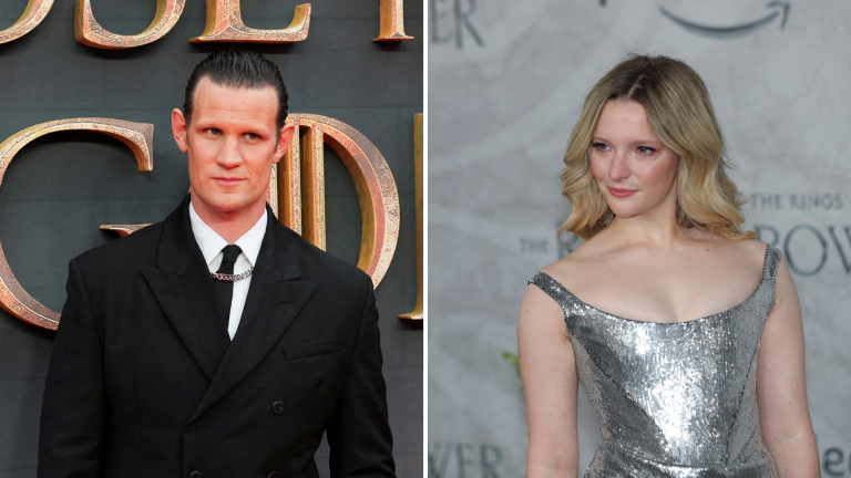 Matt Smith, actor de la serie de HBO Max, House of the Dragon y Morfydd Clark, actriz de la serie de Amazon Prime Video, The Rings of Power. Fotos: Reuters