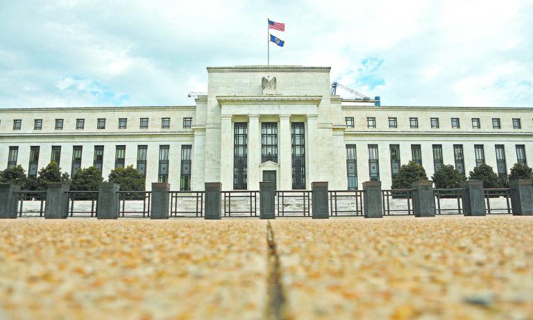 FILE PHOTO: The Federal Reserve building is pictured in Washington, DC