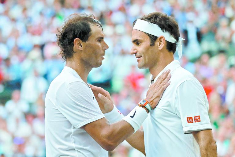 Rafael Nadal y Roger Federer. Foto: AFP