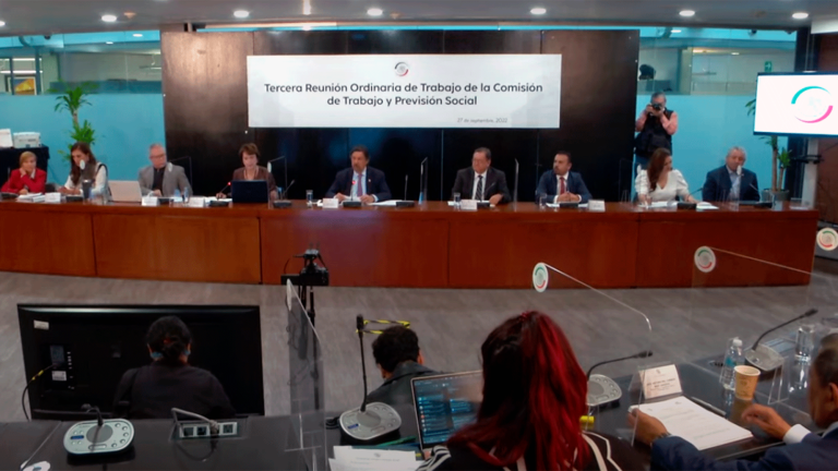 Reunión de la Comisión de Trabajo y Previsión Social en el Senado de la República. Foto EE: Especial / Captura de video