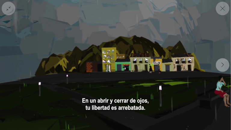 Fragmento del Trailer de Prison X, una experiencia de realidad virtual de Violeta Ayala que fue parte de la selección del Festival de Sundance 2021.