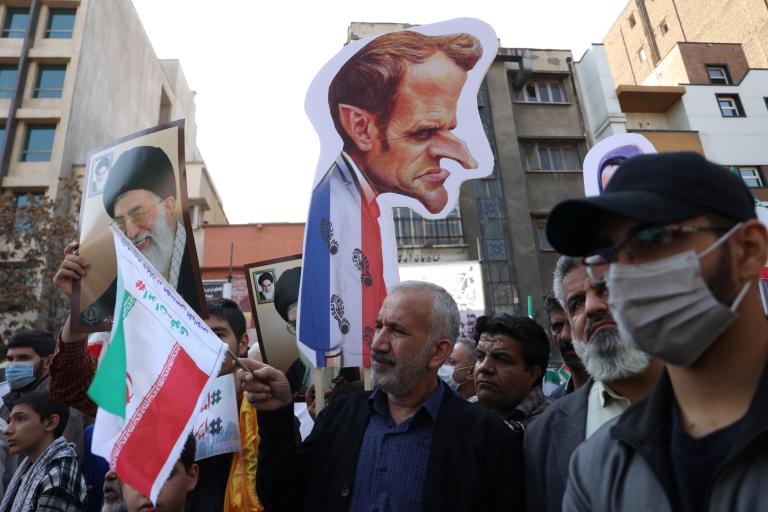 People demonstrate during the 43rd anniversary of the U.S. expulsion from Iran