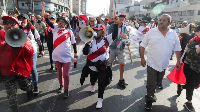 Protestas en Perú. Foto: Reuters