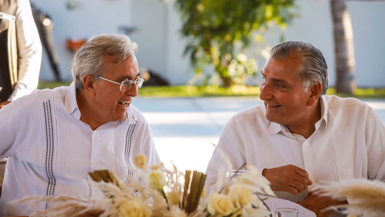 Rubén Rocha Moya, gobernador de Sinaloa y Adán Augusto López, secretario de Gobernación. Foto EE: Especial