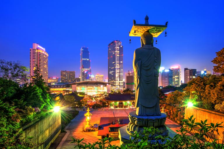 Bongeunsa Temple in Seoul, Korea.