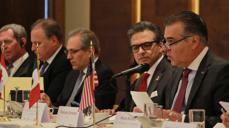 En el marco de la Cumbre de Líderes de América del Norte se llevó a cabo la reunión preparatoria de delegaciones del sector empresarial de México, Estados Unidos y Canadá. Foto EE: Cortesía Twitter @cceoficialmx