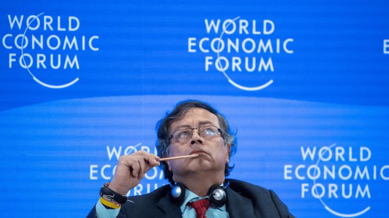 Gustavo Petro, presidente de Colombia, en el Foro Económico Mundial en Davos. Foto: Reuters