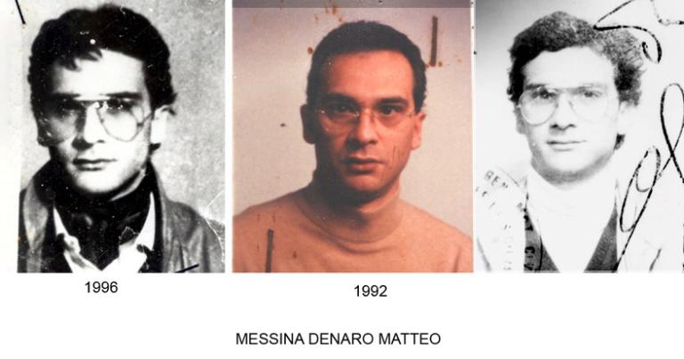 Tres retratos de Matteo Messina Denaro a lo largo del tiempo. Foto: EPA/Franco Lannino