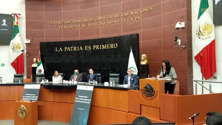 Analí Díaz Infante Vázquez, presidente de la Asociación de Internet MX, acudió al Senado de la República para presentar el Estudio "Estado de las políticas y regulación sobre la Ciberseguridad para Niñas, Niños y Adolescentes en México". Foto EE: Cortesía Twitter @Asoc_InternetMX