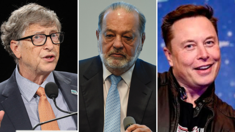 Bill Gates, cofundador de Microsoft; Carlos Slim, dueño de Grupo Carso y Elon Musk, fundador de Tesla. Foto EE: Especial