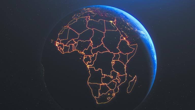 Africa,Countries,Outline,Map,From,Space,,Globe,Planet,Earth,From