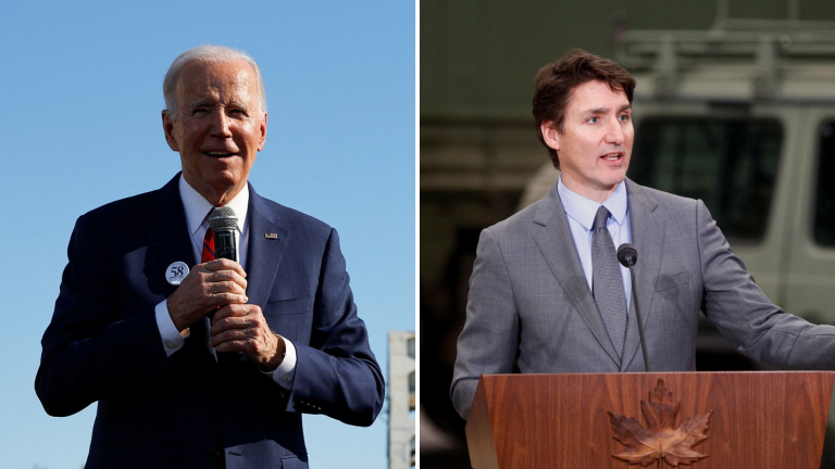 El presidente de Estados Unidos, Joe Biden, se reunirá a finales de marzo en Ottawa con el primer ministro canadiense Justin Trudeau. Foto EE: Especial / Reuters