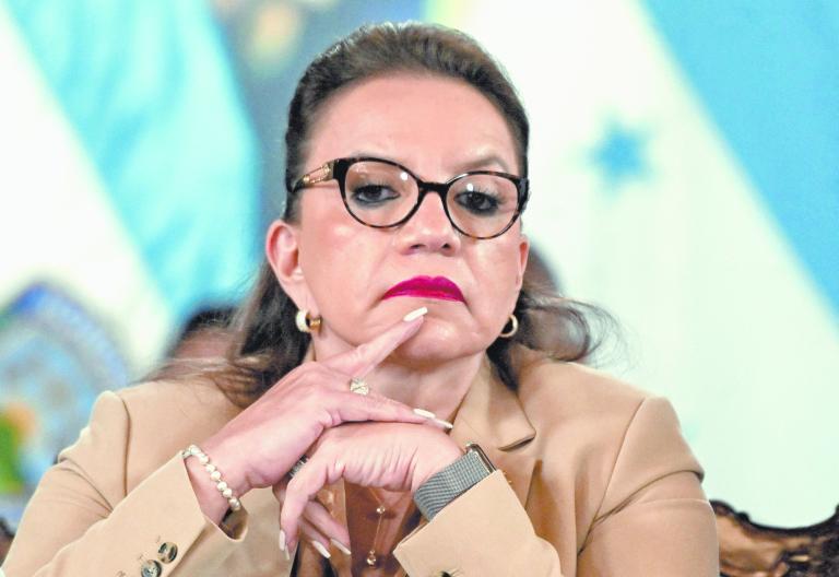 La presidenta de Honduras Xiomara Castro en un evento el pasado martes en la casa presidencial en Tegucigalpa. Foto: AFP