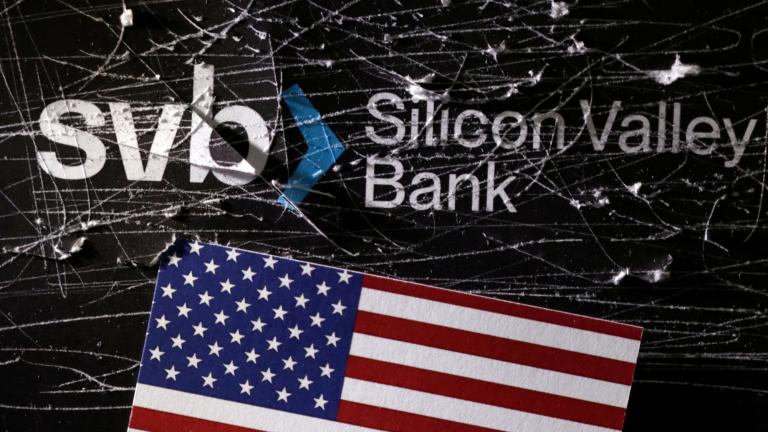 FILE PHOTO: Destroyed SVB (Silicon Valley Bank) logo and U.S. flag is seen in this illustration taken March 13, 2023. REUTERS/Dado Ruvic/Illustration/File Photo-NARCH/NARCH30 NARCH/NARCH30 NARCH/NARCH30 NARCH/NARCH30