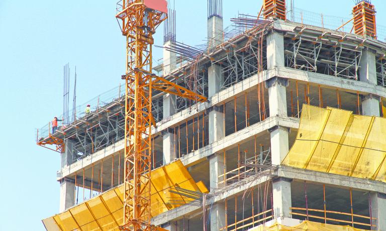 A construction site of modern Architecture in Santiago de Chile, Chile, South america.