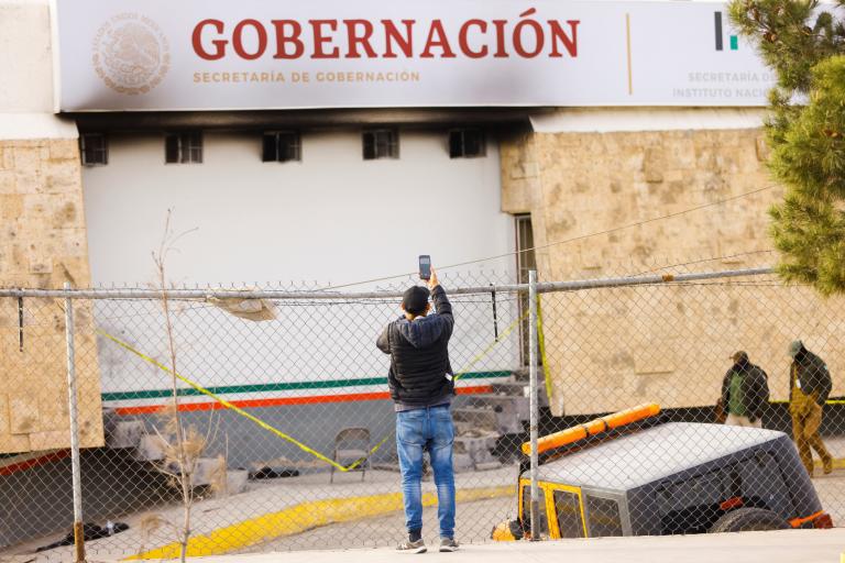 Fire at the National Migration Institute (INM) building, in Ciudad Juarez