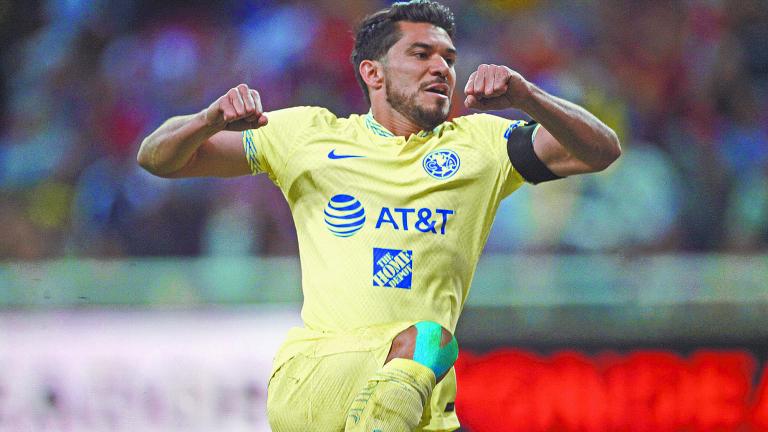 Henry Mart�n jugador de America celebra su anotaci�n, esto en partido correspondiente a la Jornada 12 del Torneo Clausura  Temporada 2022-2023 de la Liga MX.