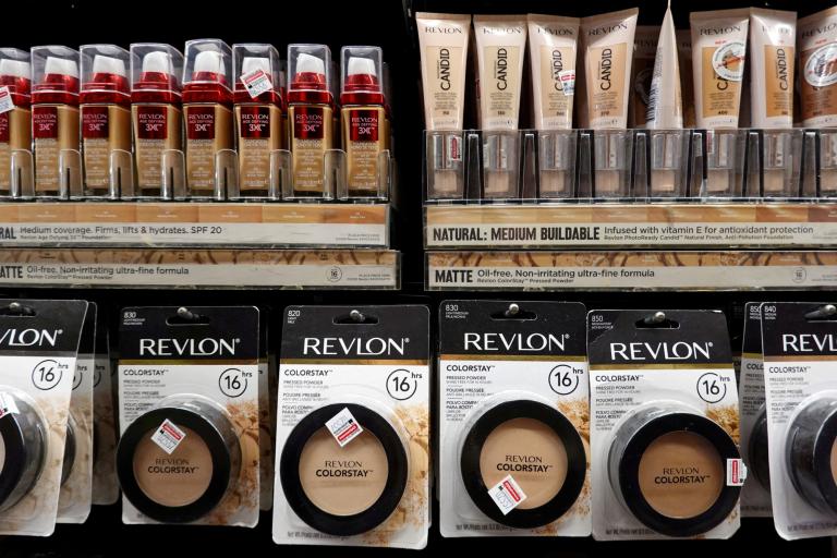 FILE PHOTO: Revlon products are seen for sale in a store in Manhattan, New York City