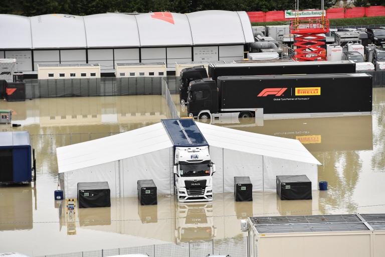 Las inundaciones en la región de Emilia-Romaña obligaron la cancelación del GP de Emilia-Romaña que se llevaría a cabo del 19 al 21 de mayo. Foto: Reuters