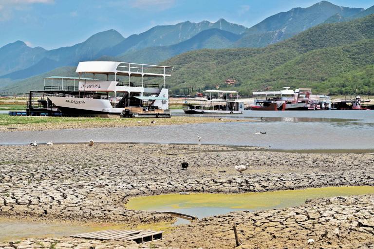 Presa La Boca en Santiago, Nuevo León. Foto: AFP