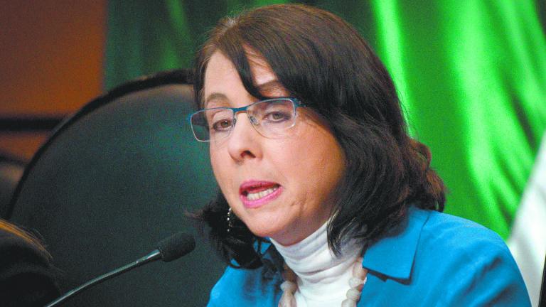 Mar�a Elena �lvarez-Buylla, directora del Consejo Nacional de Ciencia y Tecnolog�a (CONACYT), durante reuni�n de trabajo con las Comisiones Unidas de Ciencia, Tecnolog�a e Innovaci�n y de Educaci�n dea C�mara de Diputados.