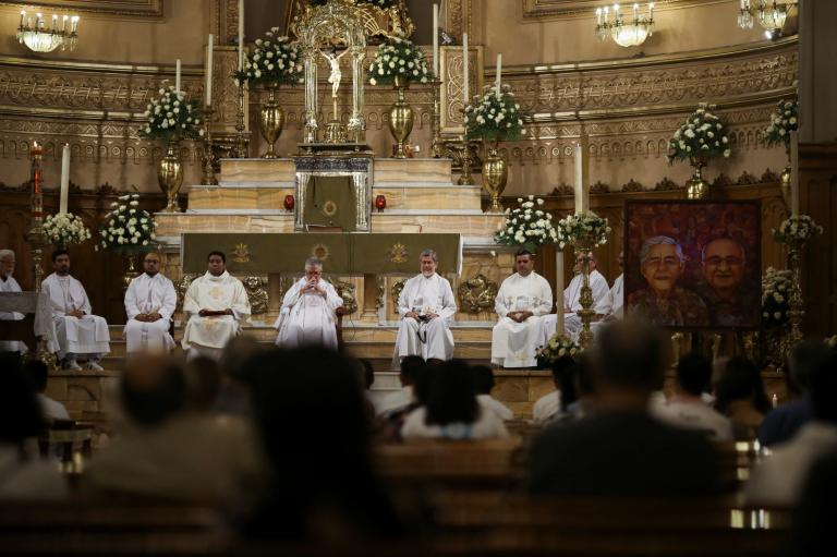 El 20 de junio del 2023 se llevó a cabo una misa para conmemorar un año de los asesinatos de los sacerdotes jesuitas en Cerocahui, Chihuahua. Foto: Reuters