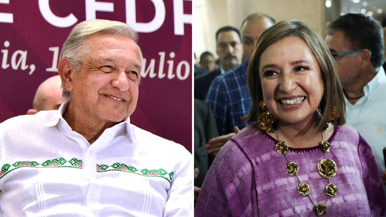 Andrés Manuel López Obrador, presidente de México y Xóchitl Gálvez, senadora panista. Fotos: Reuters