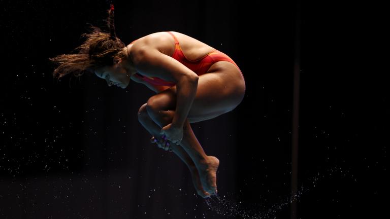 Aranza Vázquez durante su participación en el Mundial de Deportes Acuáticos en Fukuoka, Japón. Foto: Reuters.