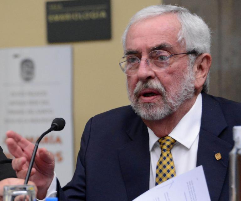 Enrique Graue, rector de la UNAM, al despedirse del Consejo Universitario. Foto EE: UNAM.