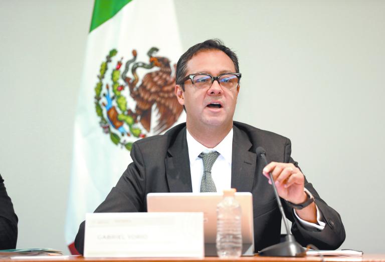 GABRIEL YORIO, SUBSECRETARIO DE HACIENDA DURANTE LA CONFERENCIA DE PRENSA SOBRE LA SITUACION ECONOMICA, LAS FINANZAS PUBLICAS Y LA DEUDA PUBLICA CORRESPONDIENTES AL SEGUNDO TRIMESTRE DE 2023 . FOTO :HUGO SALAZAR / EL ECONOMISTA .