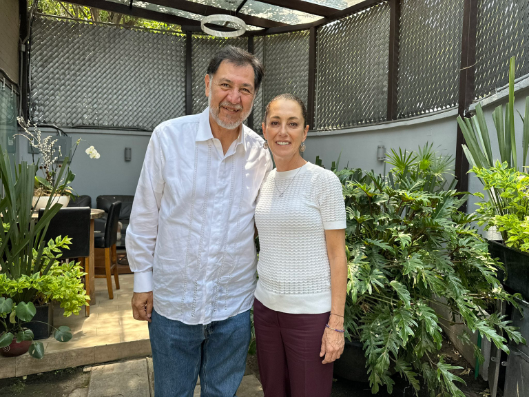 Gerardo Fernández Noroña, diputado del PT y Claudia Sheinbaum Pardo, coordinadora Nacional de la Defensa de la Cuarta Transformación. Foto EE: Cortesía X / @Claudiashein